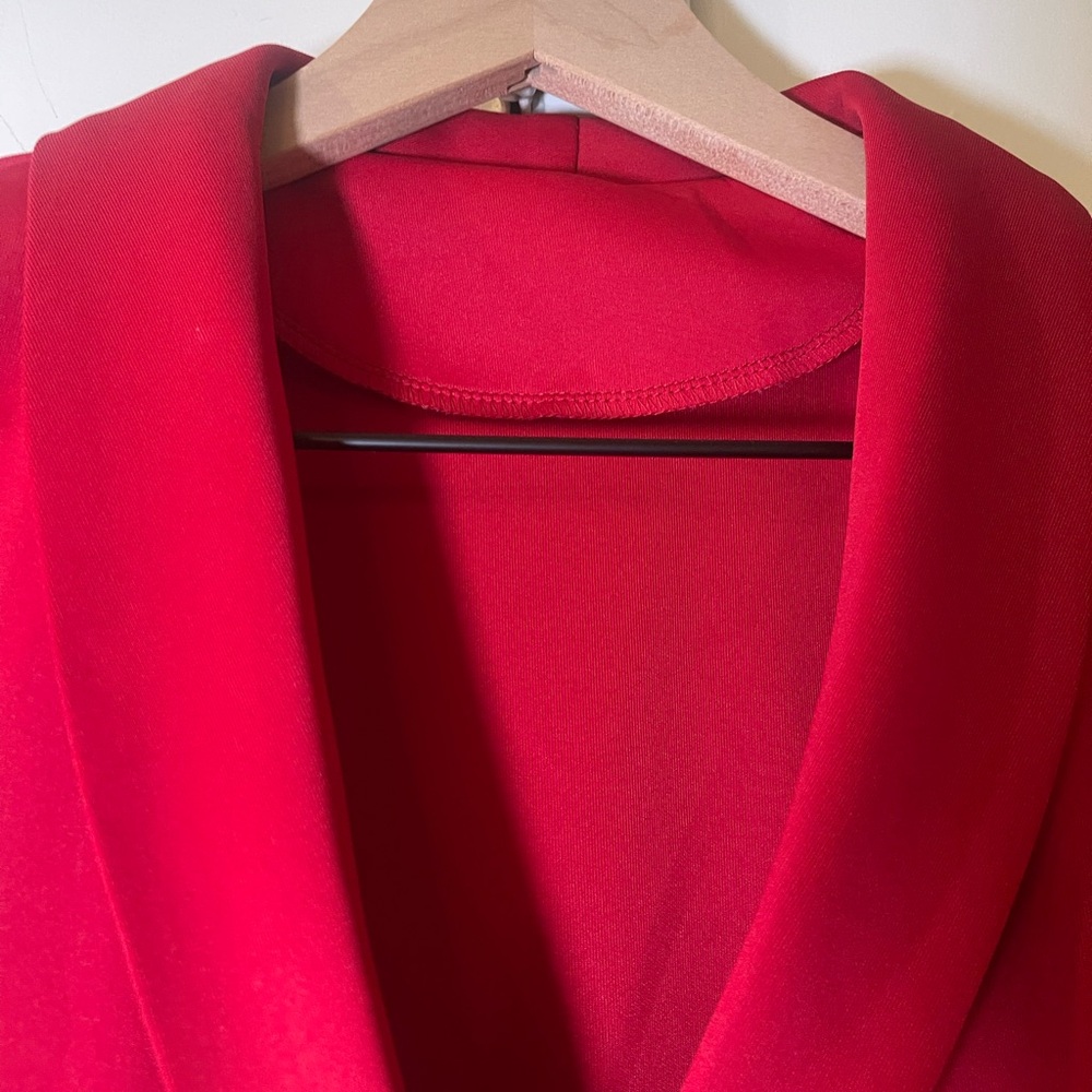 NEW NO TAGS Red Long Sleeve Tailored Custom dress NWOT XS Petite RUNS VERY SMALL - Picture 11 of 14